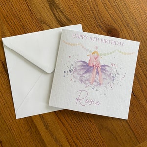 Personalised ballet birthday card, ballerina dance girls, good luck, dancer tutu performer, exam, show, daughter card, neice card, sister