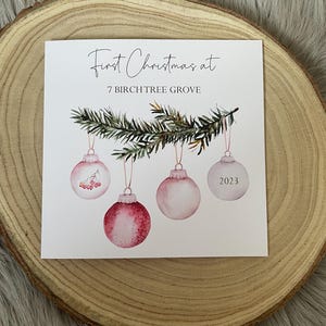 Gepersonaliseerde kerstkaart, nieuw huis, eerste kerst, adres