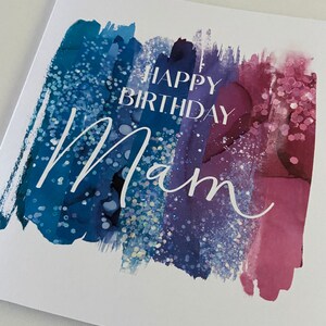Personalisierte Glitzereffekt Karte, Mama, Mama Mama, Mammy, Mama, Mutter Großmutter Freundin, Tochter Karte Geschenk Regenbogen türkis, lila