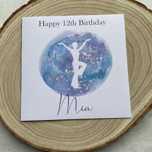 Carte personnalisée de danseur, claquettes, jazz, contemporain moderne, freestyle, fille, fils, nièce, bonne chance, anniversaire, félicitations