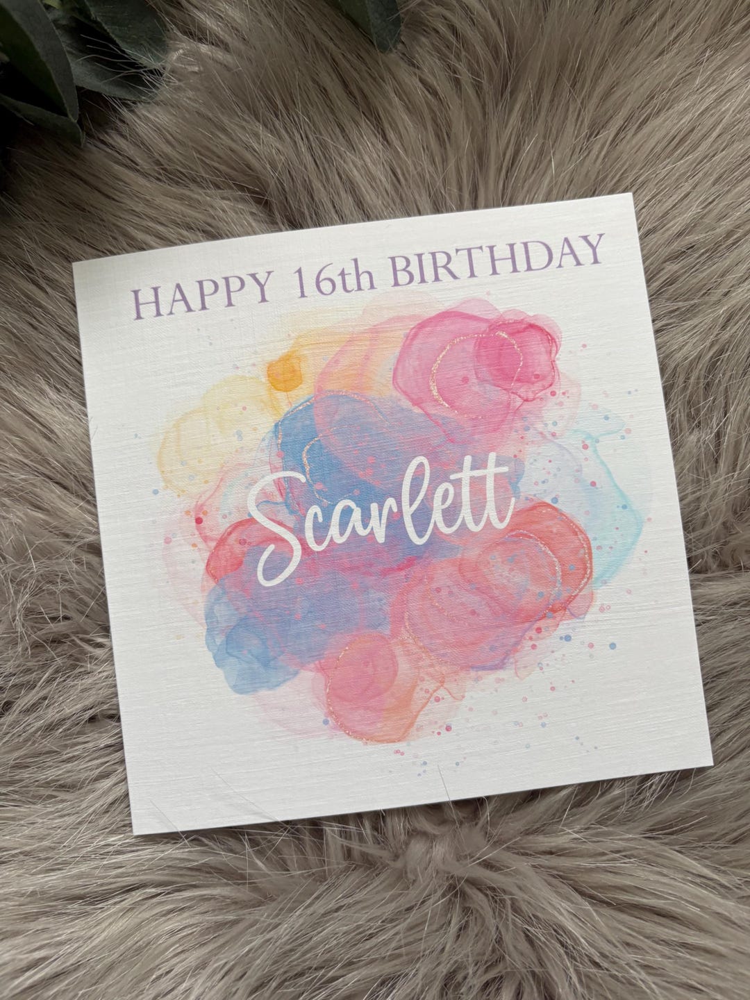 Personalized Alcohol Ink Splash Card: Linen 6x6, Custom Greetings - Etsy