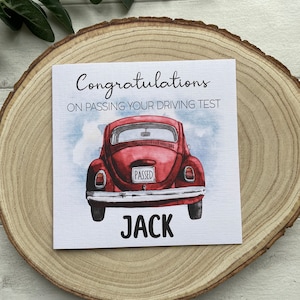 Kaart voor rijexamen, geslaagd, goed gedaan, gefeliciteerd, bestuurder, gepersonaliseerd, insect, aquarel, jongen, man, meisje, vrouw, nieuwe bestuurder,