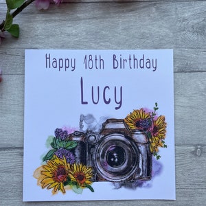 Fotografie Geburtstagskarte Kamera personalisierte Glückwunschkarte