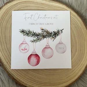 Gepersonaliseerde kerstkaart, eerste kerst in een nieuw huis, eerst getrouwd, eerst als grootouders