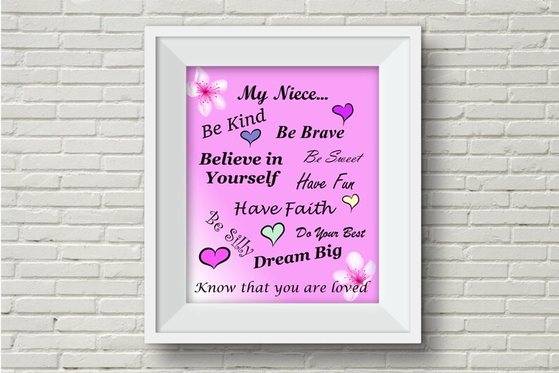 Niece Wall Artniece Birthday Giftniece Baby Shower Gift Etsy