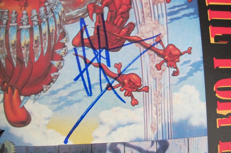 Guns N Roses HAND SIGNED X 4 Appetite For Destruction LP Axl Rose Slash Duff McKagan Steven Adler image 3