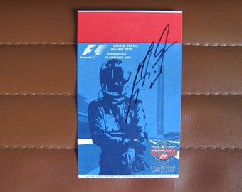 Michael Schumacher HAND SIGNED US Grand Prix Ticket 2003 Ferrari Formula 1 F1 Autograph Original Mint Condition