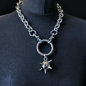 Spike ball necklace, goth necklace