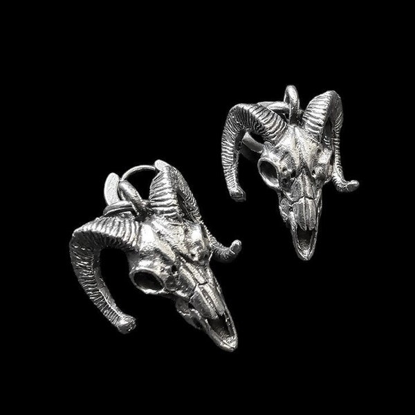 Ram skull earring, goat head earring, devil earring