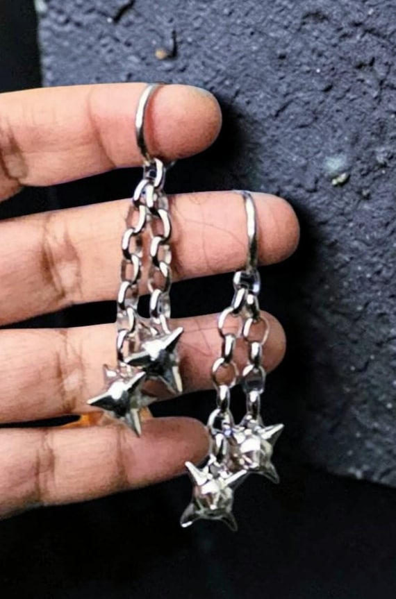 Spike ball earrings, goth earring,