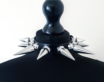 Black choker/goth choker/Spike choker collar/goth choker/choker big spike/choker collar/giant spike choker/huge spike choker