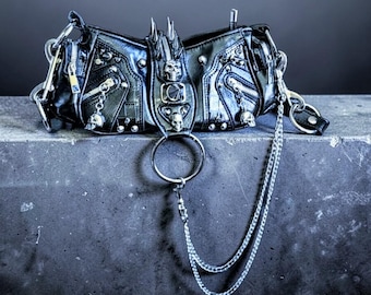 Goth Shoulder Bag, Punk Rock Bag, Spike Bag, Skull Bag, Crossbody