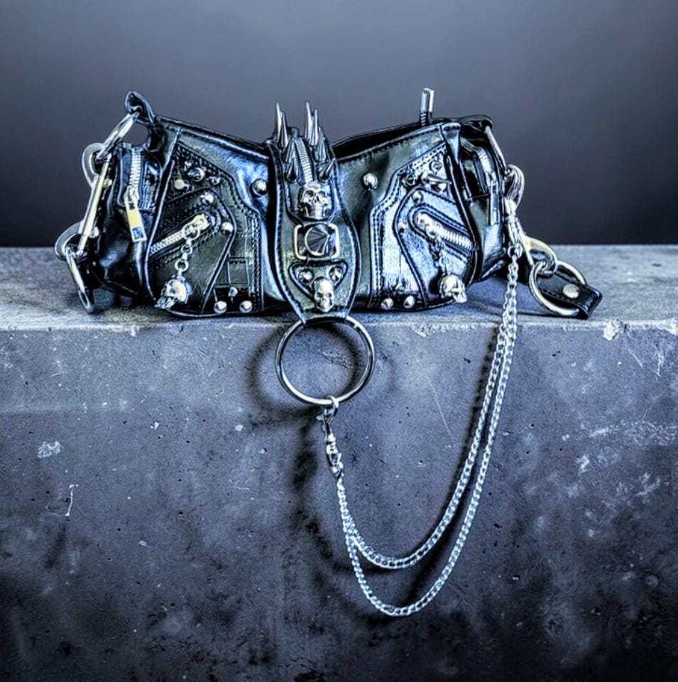 Goth Spike Bag, Spike Shoulder Bag, PU Leather Bag - Etsy UK
