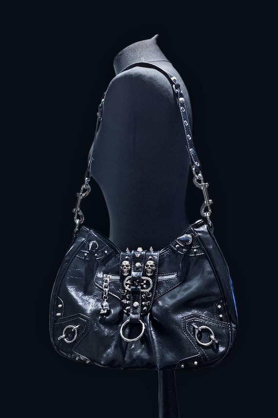 バッグ 90's old stone  bag puck Amazon.com: Y2k Shoulder Bag for Women Half Moon Bag Rivet