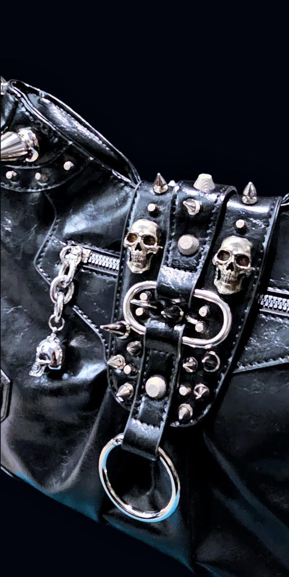 新品■NEWROCK PUNK SKULL shoulder bagニューロック NEWROCK New Rock 107-S1 Red Skull Devil Black Leather Boot