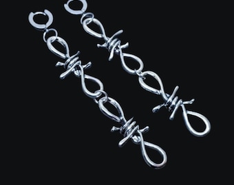 Oorbel prikkeldraad, oorbellen prikkeldraad, gothic-oorbellen