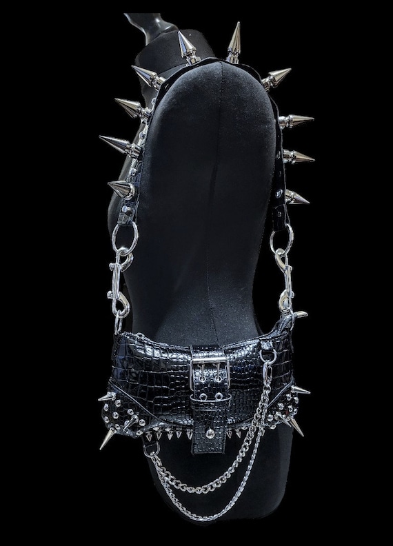 Black Spike Bag/mini Shoulder Bag/small Cocktail Bag/punk