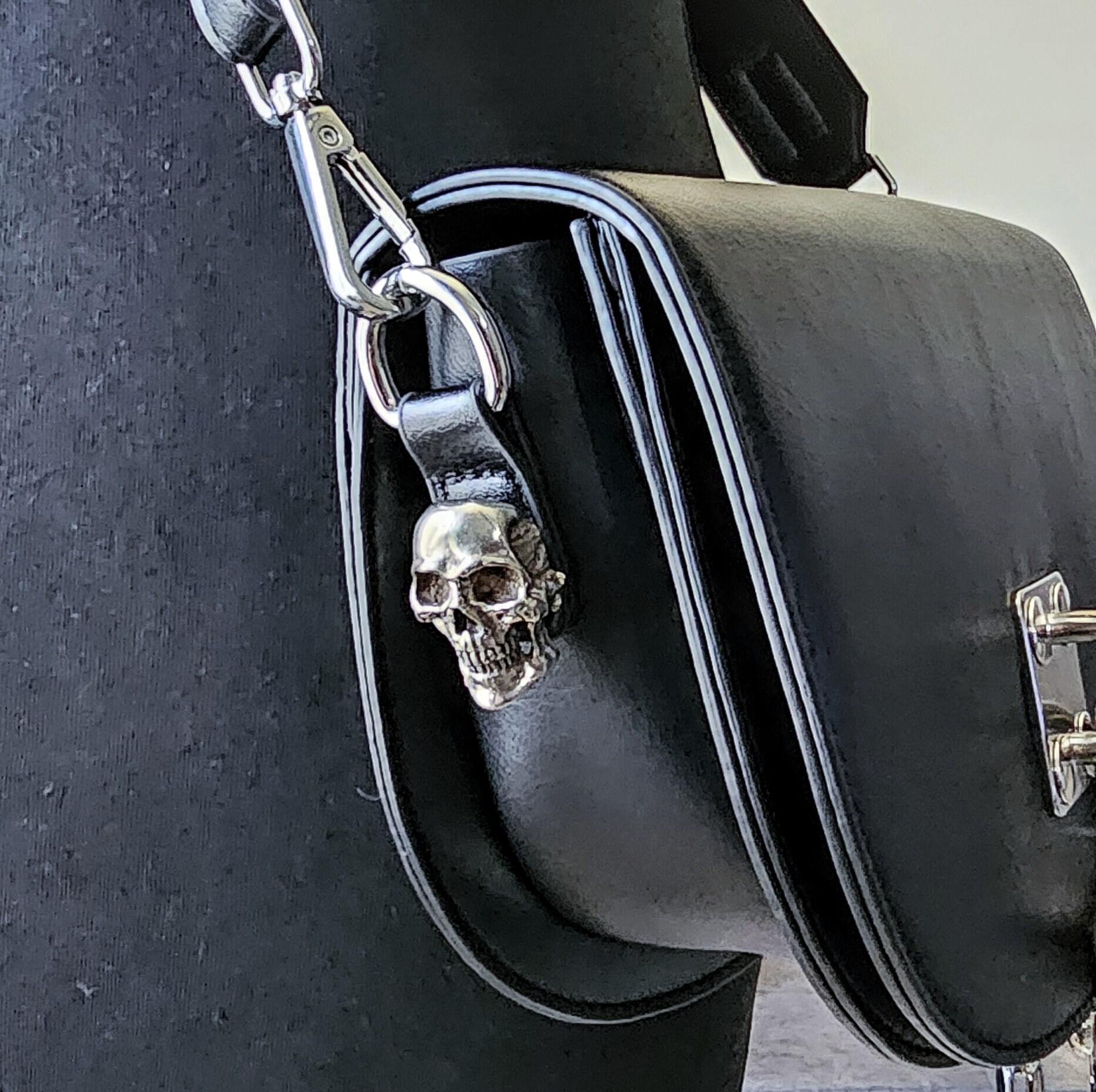 Goth Shoulder Bag, Black Crossbody Bag, Spike Bag, Punk Bag, PU