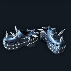 Goth crocs/ punk platform clogs/ platform goth sandals/goth clog shoe image 1