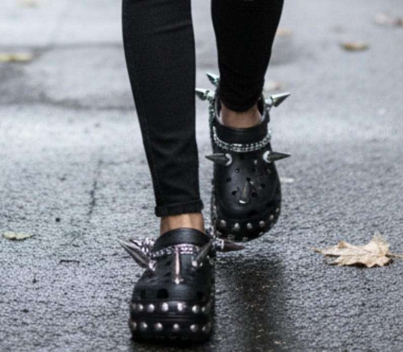 Goth Crocs/ Punk Platform Clogs/ Platform Goth Sandals/goth Clog Shoe ...
