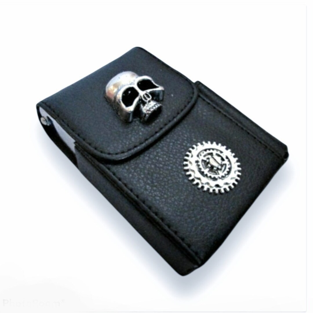 soft cigarette case Leather Cigarette Case Pack Holder Regular or 100's Lighter Pocket, Soft  Green
