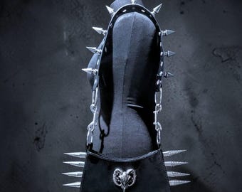 Bolso de hombro gótico, bolso de hombro punk rock, bolso con pinchos, bolso punk, monedero gótico