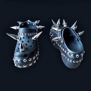 Goth crocs/ punk platform clogs/ platform goth sandals/goth clog shoe image 3