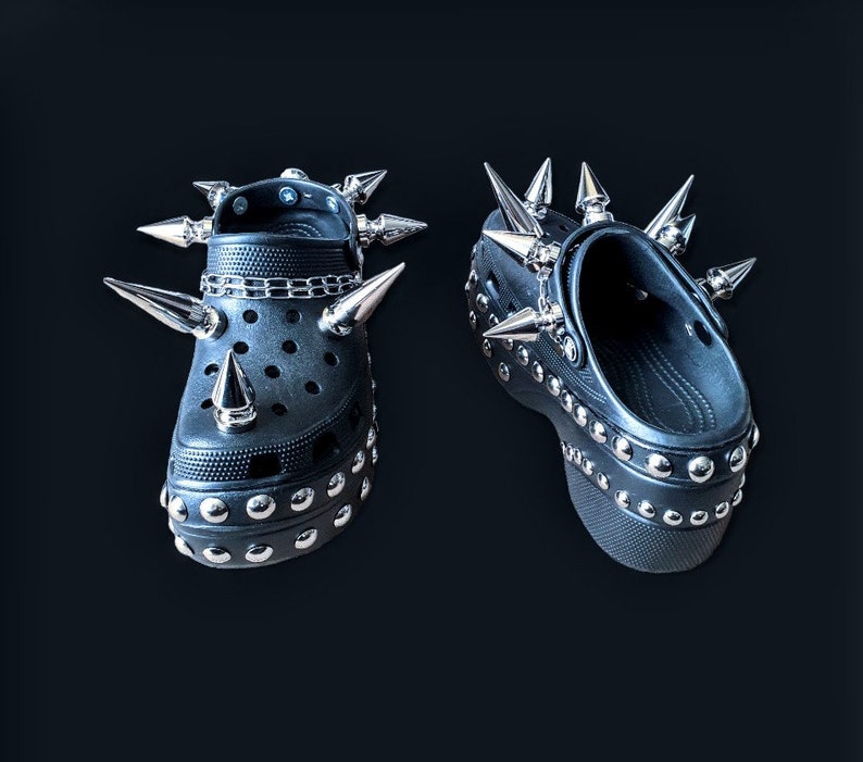 Goth crocs/ punk platform clogs/ platform goth sandals/goth clog shoe image 3