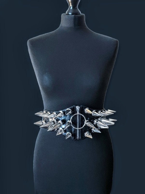 Spike Belt, Goth Spiked Belt,corset Belt - Etsy