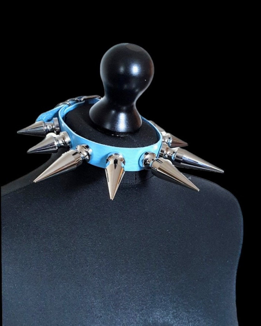 Blue Spike Choker/goth Choker/spike Choker Collar/goth Choker/choker ...
