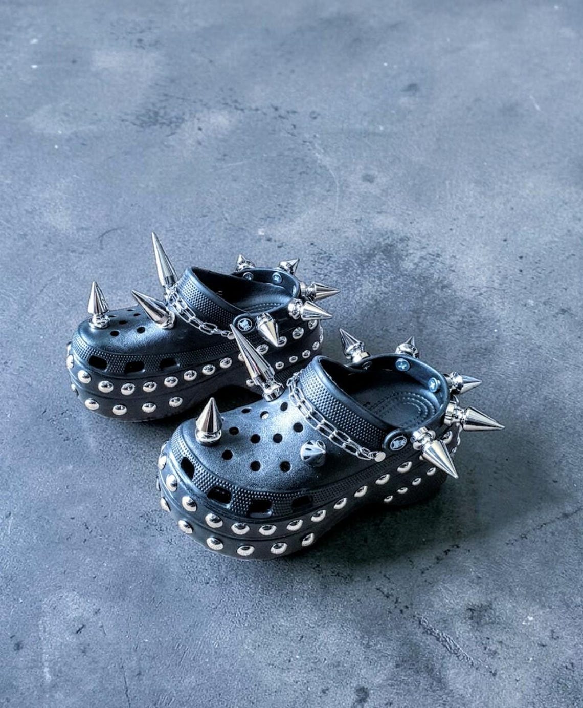 Goth Crocs/ Punk Platform Clogs/ Platform Goth Sandals/goth Clog Shoe ...