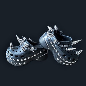 Goth crocs/ punk platform clogs/ platform goth sandals/goth clog shoe image 4