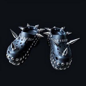 Goth crocs/ punk platform clogs/ platform goth sandals/goth clog shoe image 6