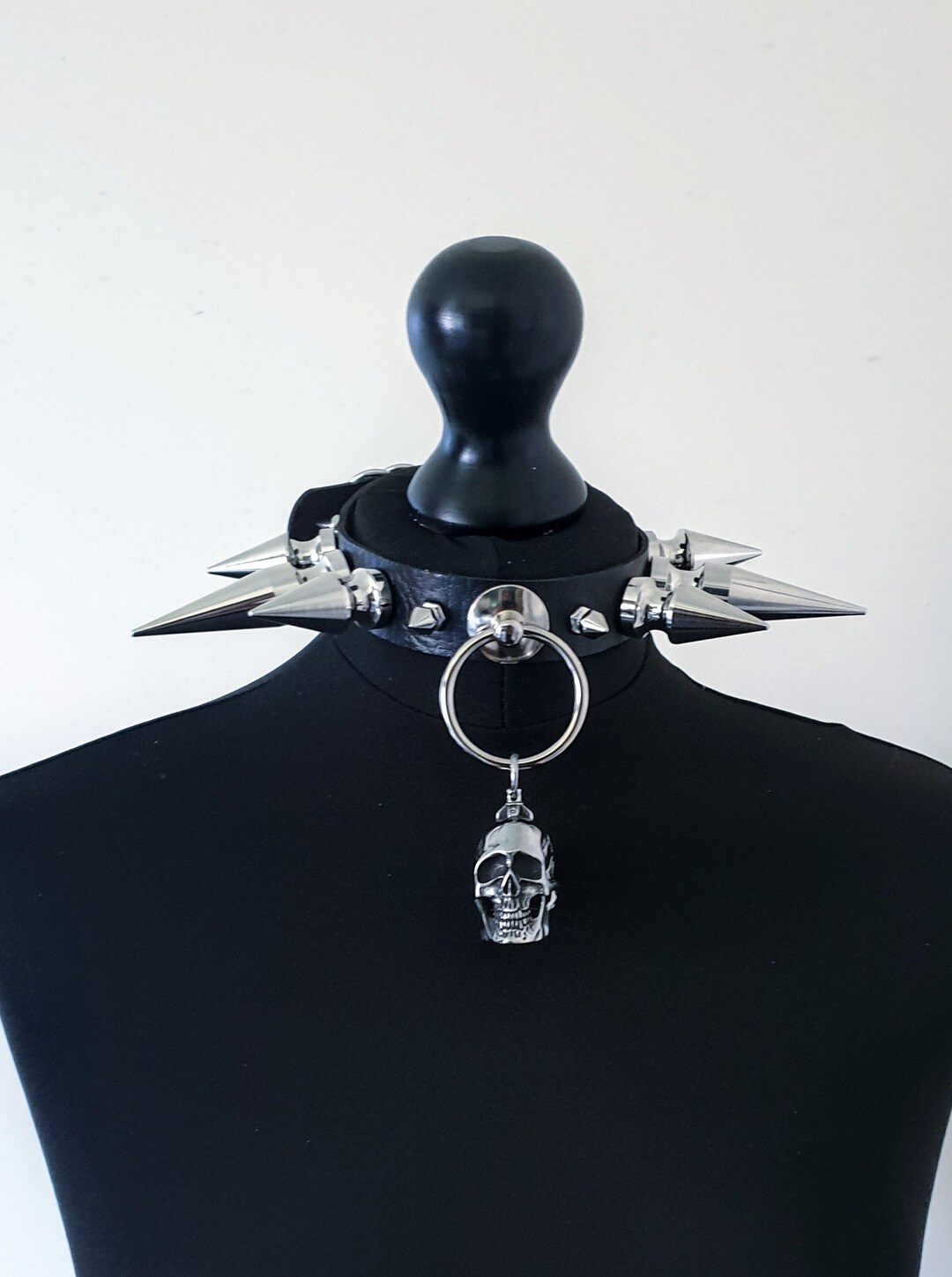Gaint Spike Chokers Spike Choker Skull Choker Collar Etsy