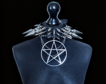 Pentacle Gaint spike chokers, spike choker, spiked collar