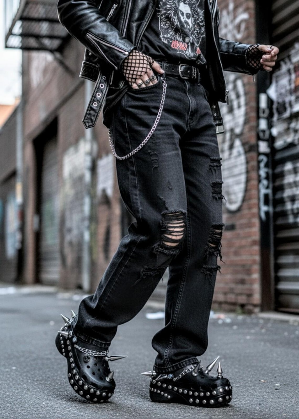 Goth Crocs/ Punk Platform Clogs/ Platform Goth Sandals/goth Clog Shoe ...