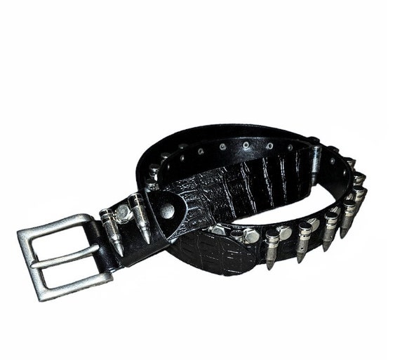 Bullet Belt, Genuine Cowhide Leather Bullet Belt - Etsy Bullet Belt, Genuine Cowhide Leather Bullet Belt - Etsy