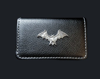 Porte-cartes de visite chauve-souris - porte-cartes de crédit - porte-cartes en cuir - porte-cartes gothique