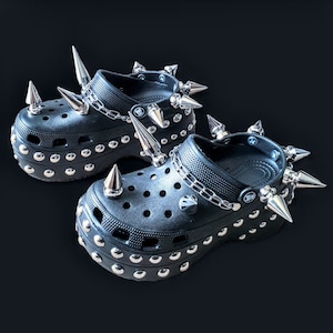 Goth crocs/ punk platform clogs/ platform goth sandals/goth clog shoe image 2