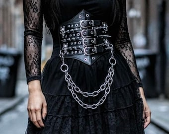 Spike Belt, Goth Spiked Belt,corset Belt - Etsy