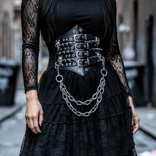 Spike Belt, Goth Spiked Belt,corset Belt - Etsy