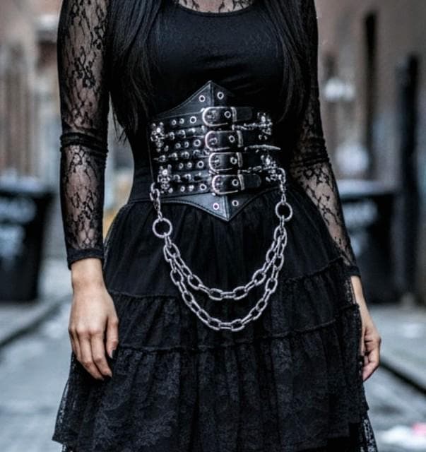 Spike Belt, Goth Spiked Belt,corset Belt - Etsy Finland