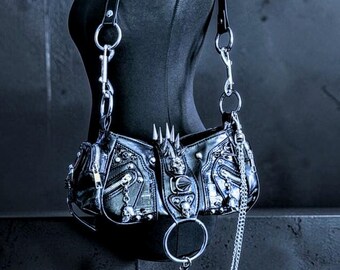 Goth Spike Bag, Spike Shoulder Bag, PU Leather Bag - Etsy