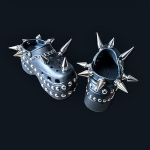 Goth crocs/ punk platform clogs/ platform goth sandals/goth clog shoe image 5