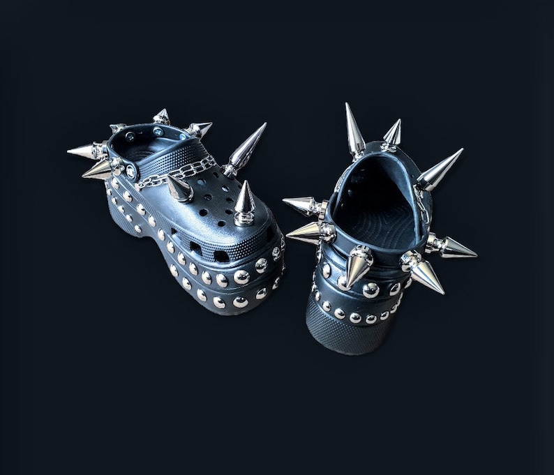 Goth crocs/ punk platform clogs/ platform goth sandals/goth clog shoe image 5