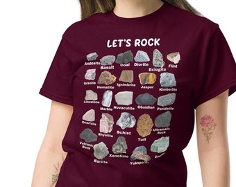 Let's Rock Rock Specimen A to Z Rock Hound Collector Geology Unisex classic tee