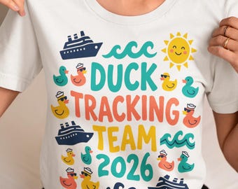 Duck Tracking Team 2026 Tee | Rubber Duck Boats Sun Waves, Cruise Summer Vacation with Friends and/or Family