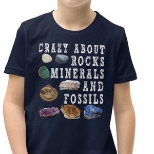 Verrückt nach Felsen Mineralien Fossilien Geologie Shirt Kurzarm Unisex T-Shirt Aktiv Jugend