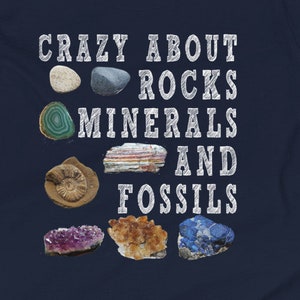 Crazy about Rocks Minerals Fossils Youth Kids Student Geology Short Sleeve T-Shirt