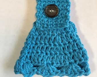 Cotton towel topper, crochet towel holder, crochet towel toppers, kitchen and dining, tea towel holder